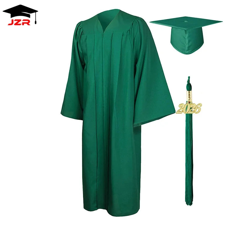 2026 Factory Wholesale American University Black Graduation Gowns Hat Graduation Gown and Cap & Graduation Toga Set in Stock
