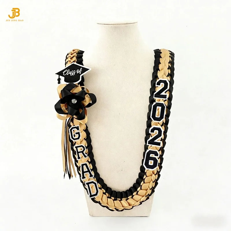 Hot Sale Graduation Leis for College High School Party Favor - Class of 2026 Gorgeous Graduation Ribbon Lei Necklace