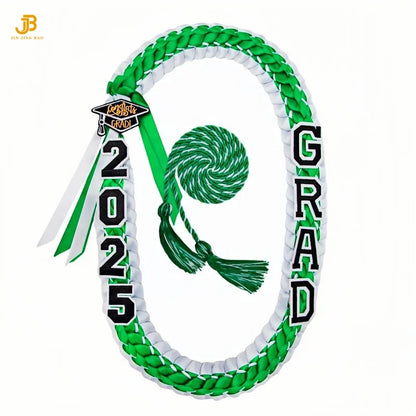 2025 Year Pop Charm 120CM Hawaiian Graduation Ribbon Braided Necklace Woven Graduation Leis Ribbon for High School