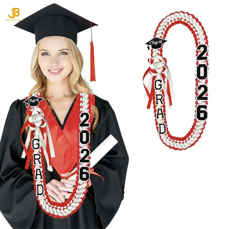 Hot Sale Graduation Leis for College High School Party Favor - Class of 2026 Gorgeous Graduation Ribbon Lei Necklace