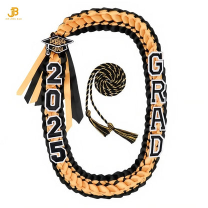 2025 Year Pop Charm 120CM Hawaiian Graduation Ribbon Braided Necklace Woven Graduation Leis Ribbon for High School