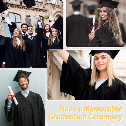Wholesale Matte Black Graduation Robe 2026 Tassel Stole Honor Cord High School Bachelor Black Gown University Dress