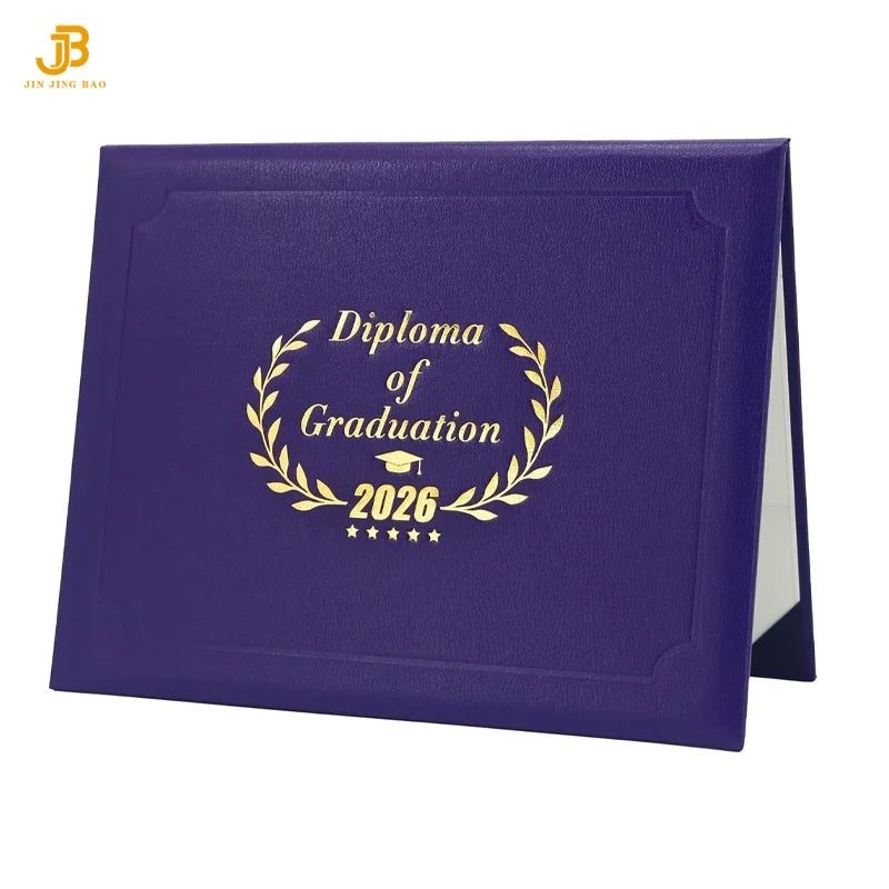 Graduation Diploma Cover Class of 2026 for 8.5x11 Certificate Holder Grain Leather