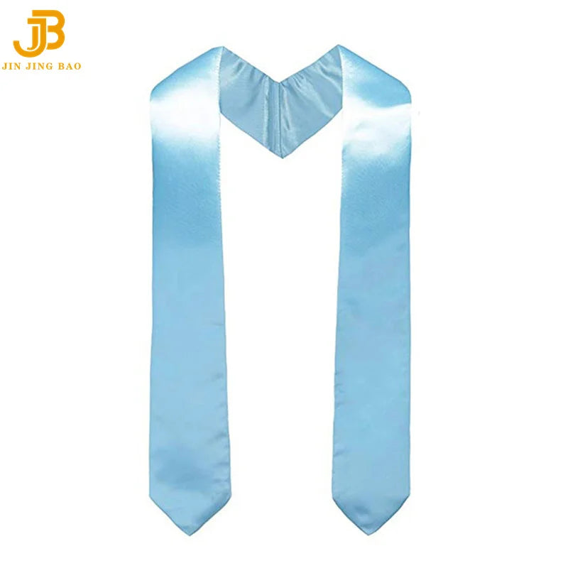 53" 60" 72" White Sublimation Satin Polyester Graduation Sash Unisex Blank Stole for School Uniform JJB Brand In-Stock Adults