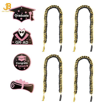 2026 Graduation Velvet Ribbon Lei Braided Necklaces and Garland High School College Party Decorations and Gifts