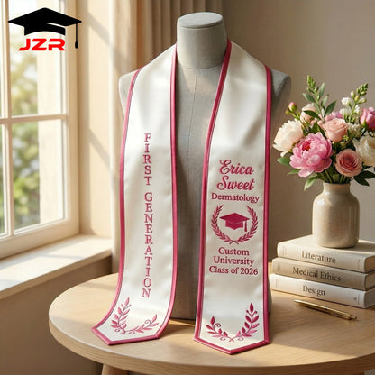 Small MOQ Custom Embroidered Graduation Shawl Non-fade Printing Factory Straight Wholesale for Colleges