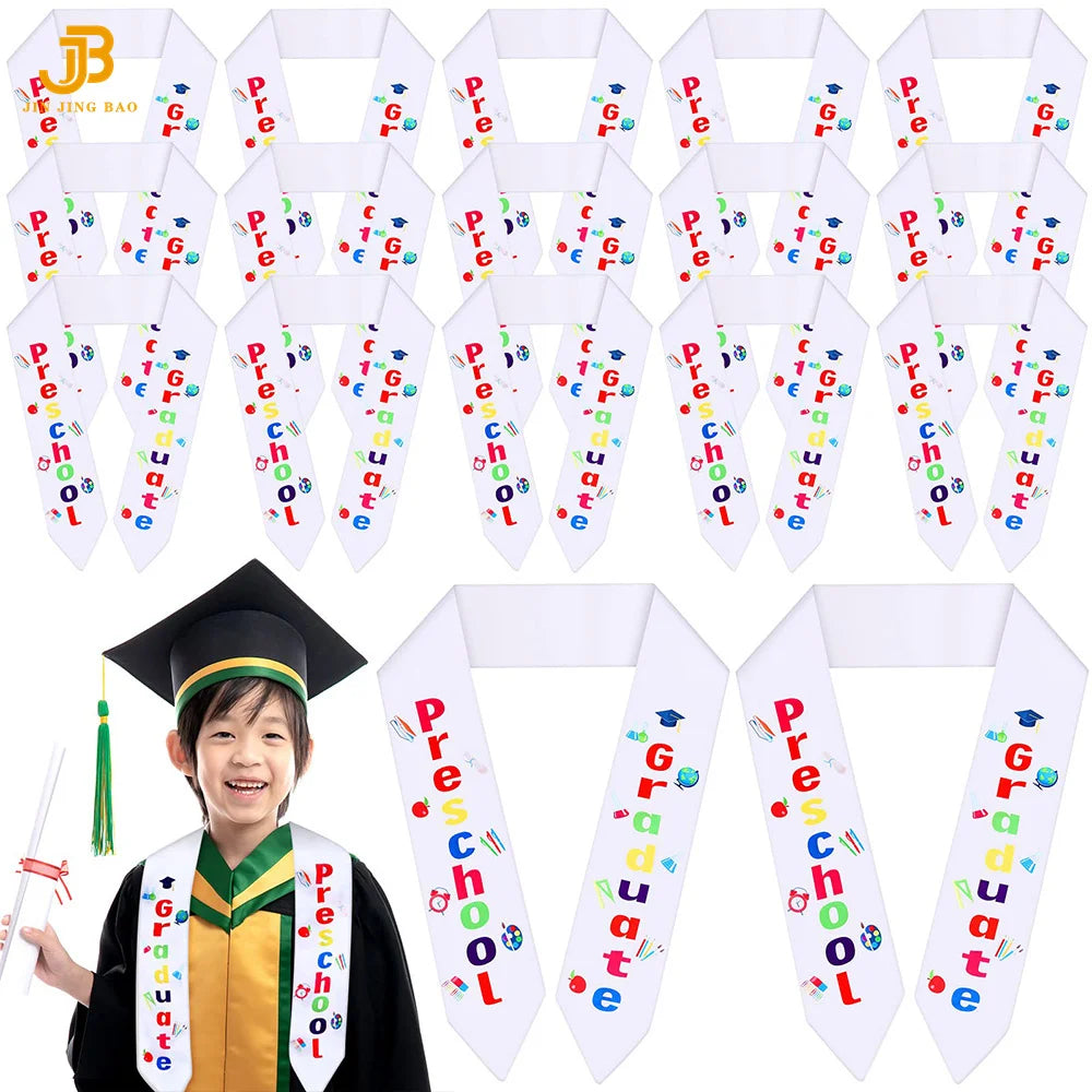 Hot Sale Kindergarten Custom Graduation White Sash Stole Graduation Sash for Sublimation
