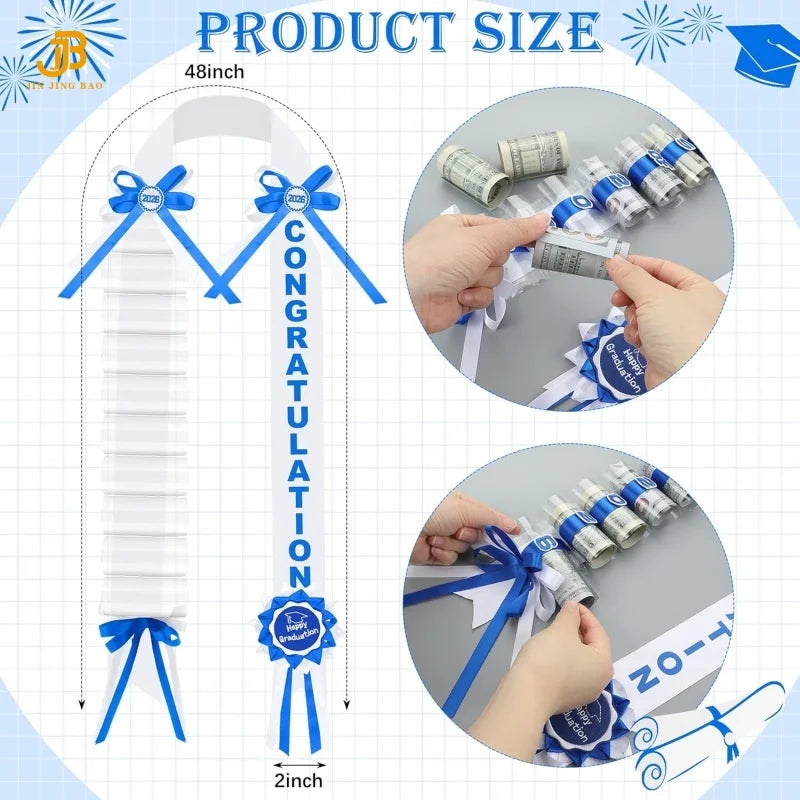 Graduation Ribbons Lei Class 2026 Double Braided Gift 8 Colors Available