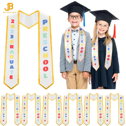 A Set Graduation Sash and Cap Tassel and Certificate Graduation Stole Class of 2025 Kids
