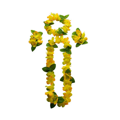 Hot Sales Hawaiian Leis Party Decorations Hawaiian Leis Necklace Tropical Luau Hawaii Silk Flower Lei Theme Party Favors