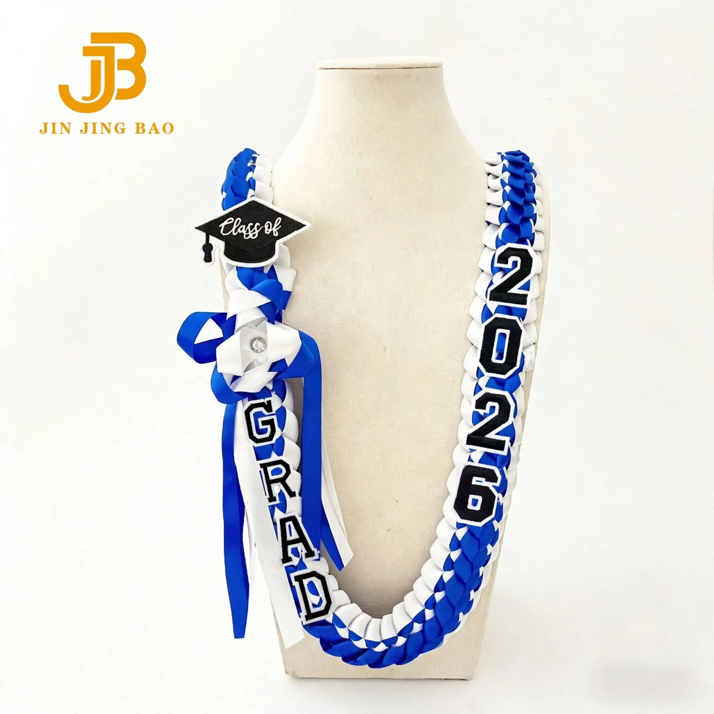 2026 Popular Student Handmade Weaving Polyester Colorful Ribbons Honor Strings Accessories Unique Graduation Wreath Necklace