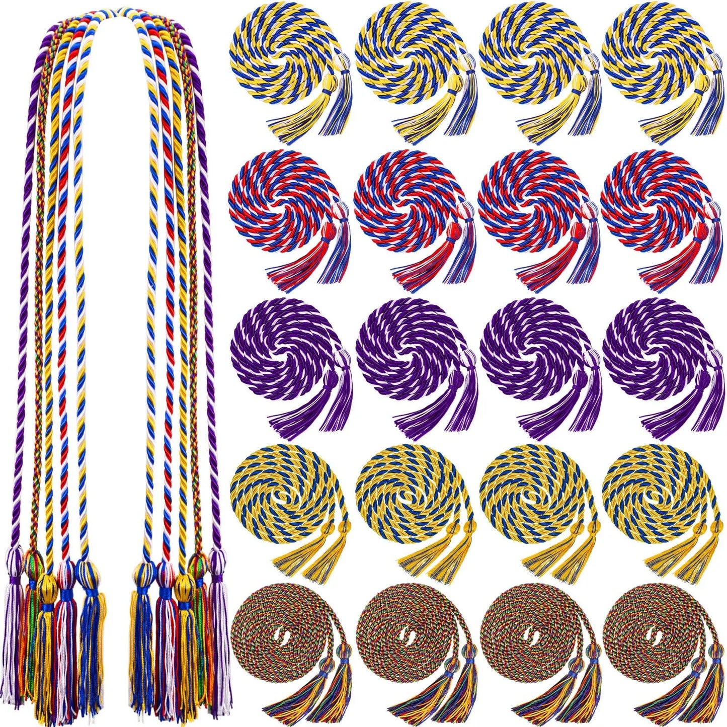 Wholesale in Stock High Quality Graduation Honor Ropes Cords Single and Two Mix Colors Honor Tassel Cord