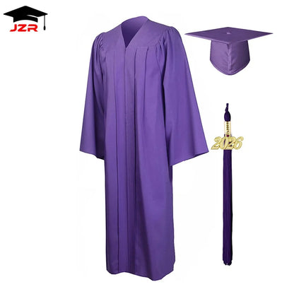 2026 Factory Wholesale American University Black Graduation Gowns Hat Graduation Gown and Cap & Graduation Toga Set in Stock