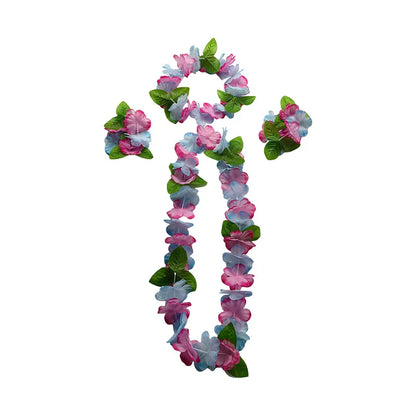 Hot Sales Hawaiian Leis Party Decorations Hawaiian Leis Necklace Tropical Luau Hawaii Silk Flower Lei Theme Party Favors