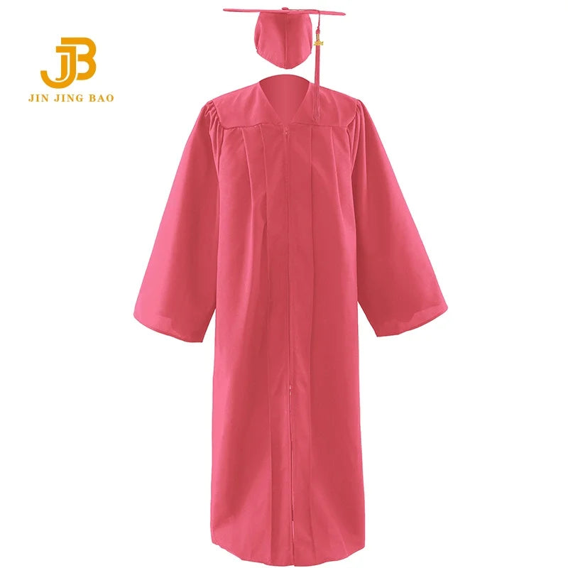 A Set of Black Graduation Gown and Caps for Graduation Ceremony Graduation Robe with Stole