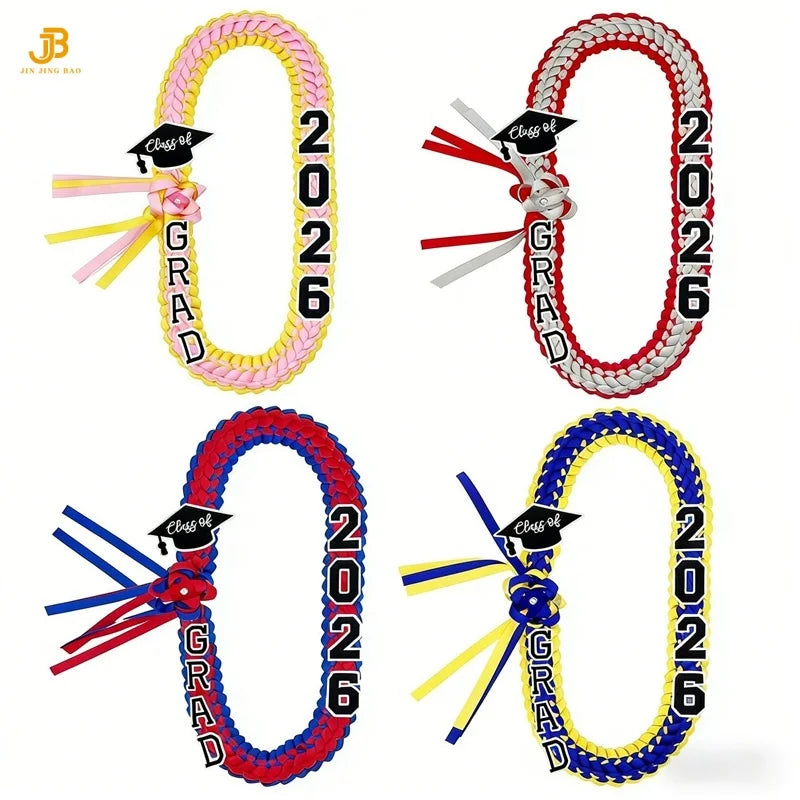 Hot Sale Graduation Leis for College High School Party Favor - Class of 2026 Gorgeous Graduation Ribbon Lei Necklace