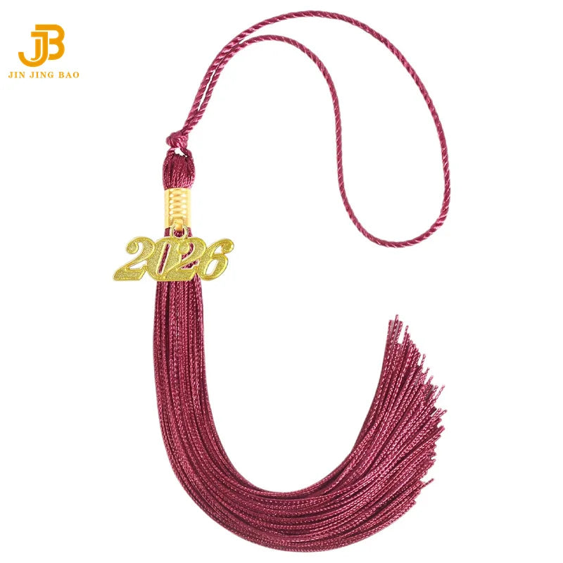 Wholesale Graduation Tassel 2026 Solid Color With Gold Tassel Charm for Graduation Cap Decorations