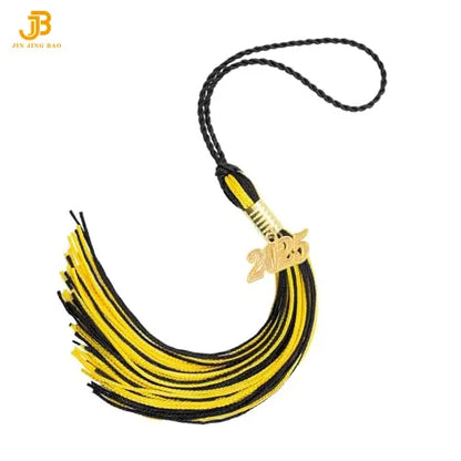 Factory Wholesale High Quality Graduation Fringe Multi-color Tassel With 2025 2026 Year Gold Silver Charm for Grad Cap