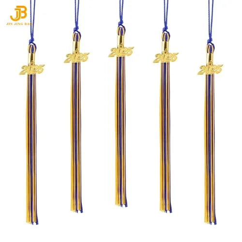 New Arrival Wholesale Single&Multiple Color Popular Graduation Tassel with 2025 Year Charm for Graduation Cap Sublimation