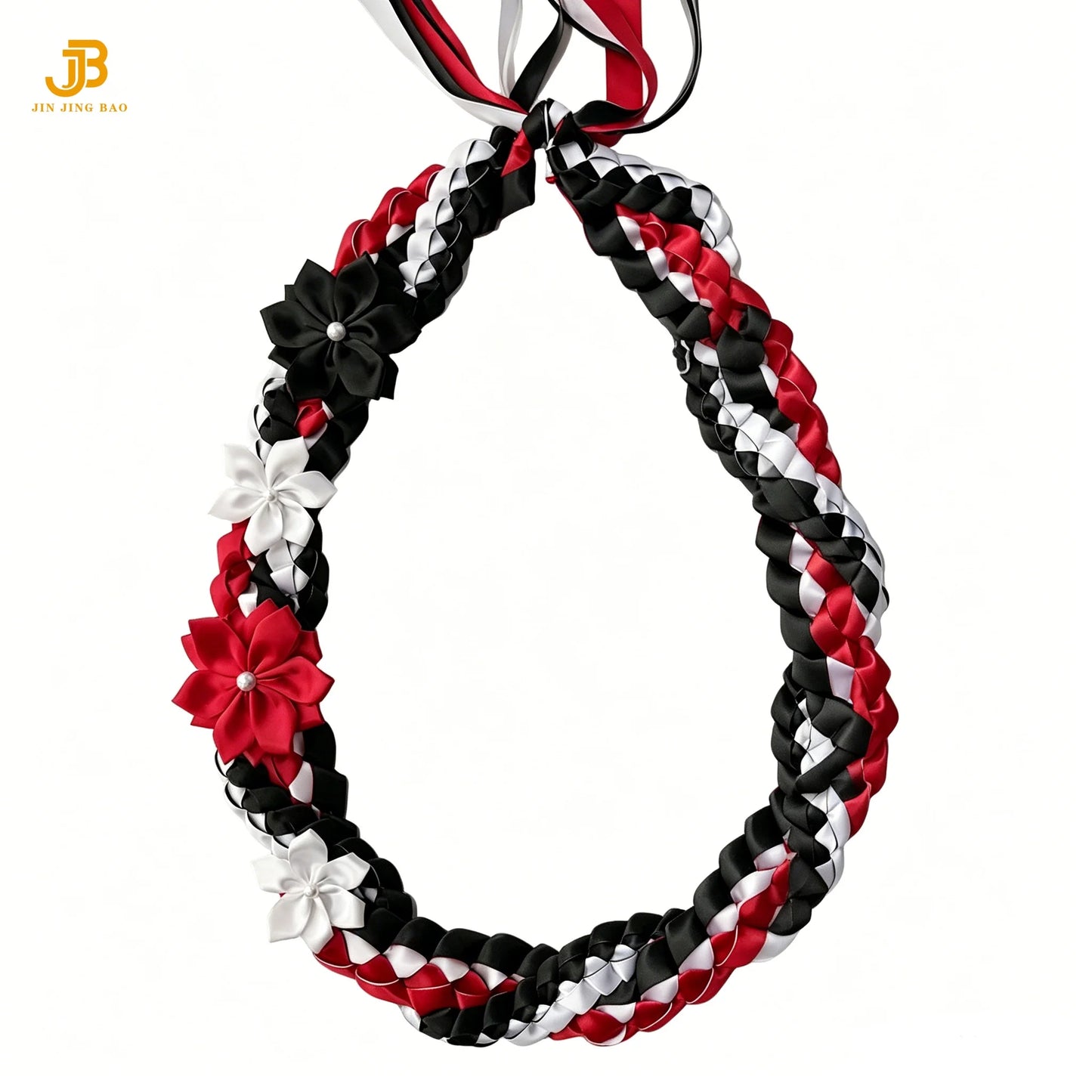 Customizable Logo Colors Polyester Graduation Lei with Floral Decorations for Ceremonies and Holiday Parties