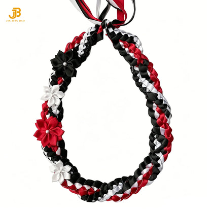 Customizable Logo Colors Polyester Graduation Lei with Floral Decorations for Ceremonies and Holiday Parties