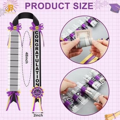 Custom Logo Polyester Ribbon Graduation Leis Wholesale Graduation Party Factory Supply
