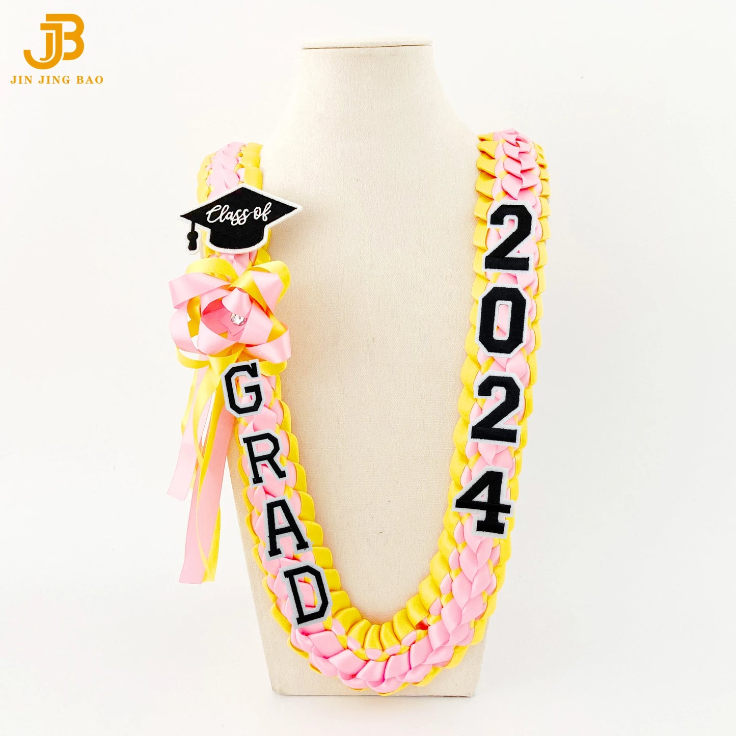 Beautiful Graduate Ribbon Leis Double Satin Garland Hand-woven Gift with Ribbon Master's Pendant