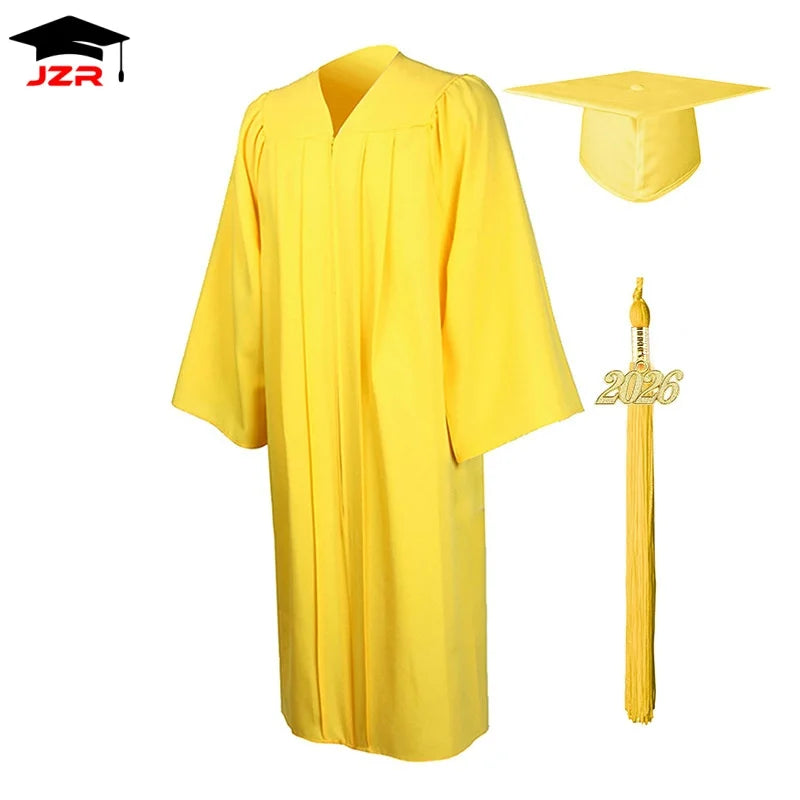 2026 Factory Wholesale American University Black Graduation Gowns Hat Graduation Gown and Cap & Graduation Toga Set in Stock
