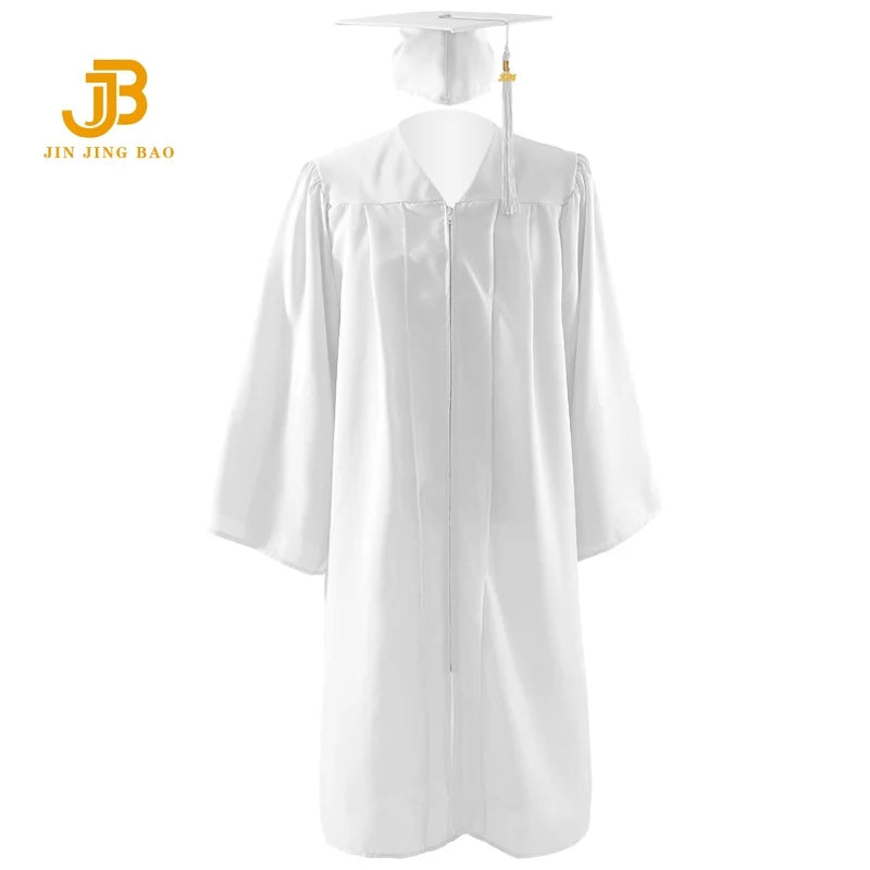 A Set of Black Graduation Gown and Caps for Graduation Ceremony Graduation Robe with Stole