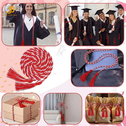 Single Cords Pink/White Two Color Graduation Cords Graduation Cord Graduation Honor Cord