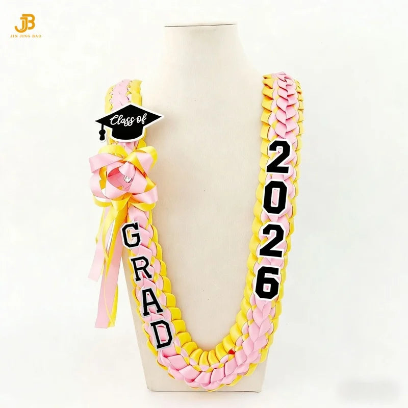 Hot Sale Graduation Leis for College High School Party Favor - Class of 2026 Gorgeous Graduation Ribbon Lei Necklace