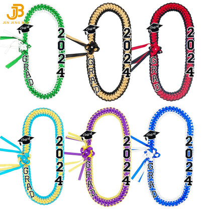 Beautiful Graduate Ribbon Leis Double Satin Garland Hand-woven Gift with Ribbon Master's Pendant