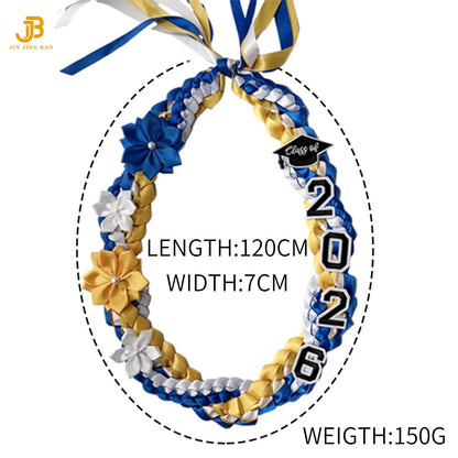 Wholesale 2026 Colorful Cords Ribbon Handmade Honor Braided Rope Set Lei Graduation Necklace Decoration