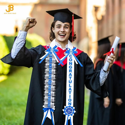 Graduation Ribbons Lei Class 2026 Double Braided Gift 8 Colors Available
