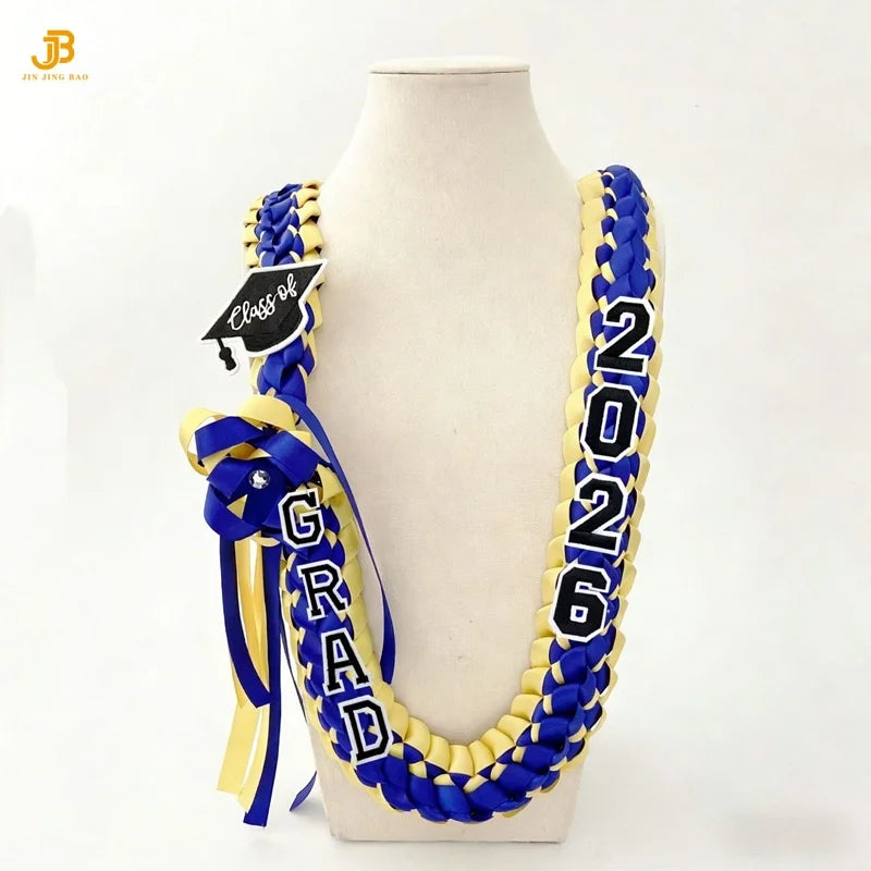 Hot Sale Graduation Leis for College High School Party Favor - Class of 2026 Gorgeous Graduation Ribbon Lei Necklace