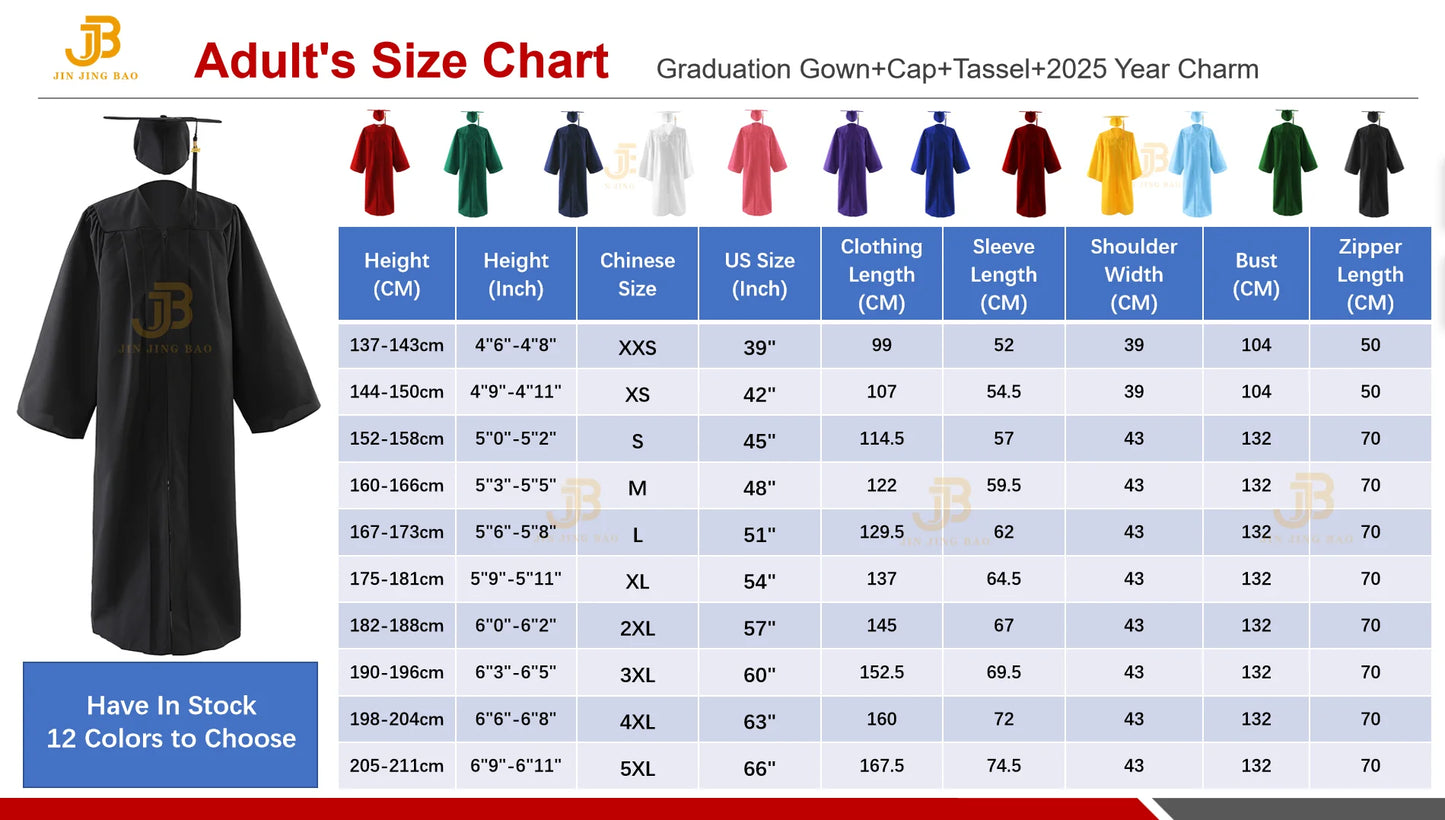 Black 100% Polyester Graduation Gown and Caps with Red Tassels Graduation Gown with Red Stole