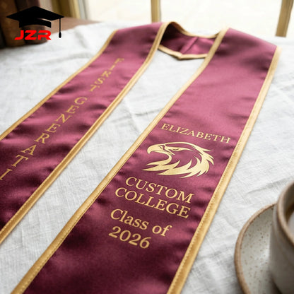 Direct Manufacturer Grad Sash Custom Print & Embroidery Graduation Ceremony Accessory