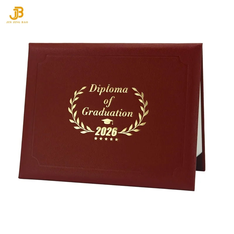 Graduation Diploma Cover Class of 2026 for 8.5x11 Certificate Holder Grain Leather