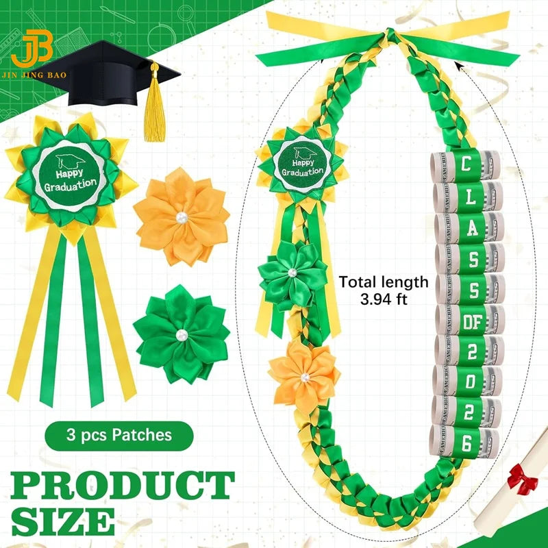 Wholesale 2 Colors Ribbon Graduation Lei for Graduation Senior or Awards Banquets Graduation Ribbon Leis