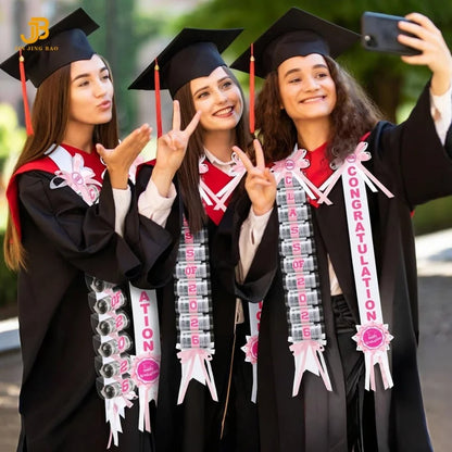 OEM Graduation Leis Polyester Ribbon Leis Bulk Custom Logo Flower Necklace for Celebration
