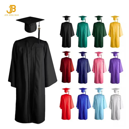 Factory Customized  Wholesale Graduation Gowns University College Matte Graduation Gowns and Caps Graduation Gown