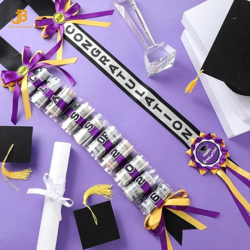Custom Logo Polyester Ribbon Graduation Leis Wholesale Graduation Party Factory Supply