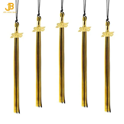 New Arrival Wholesale Single&Multiple Color Popular Graduation Tassel with 2025 Year Charm for Graduation Cap Sublimation