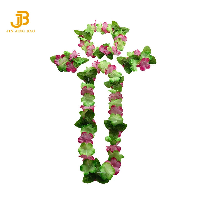 Hot Sales Hawaiian Leis Party Decorations Hawaiian Leis Necklace Tropical Luau Hawaii Silk Flower Lei Theme Party Favors