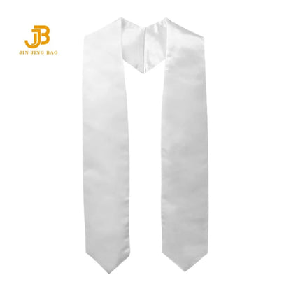 Wholesale Plain Graduation Stole Royal Blue Orange Satin Grad Sash Support Custom Printing Embroidery Logo