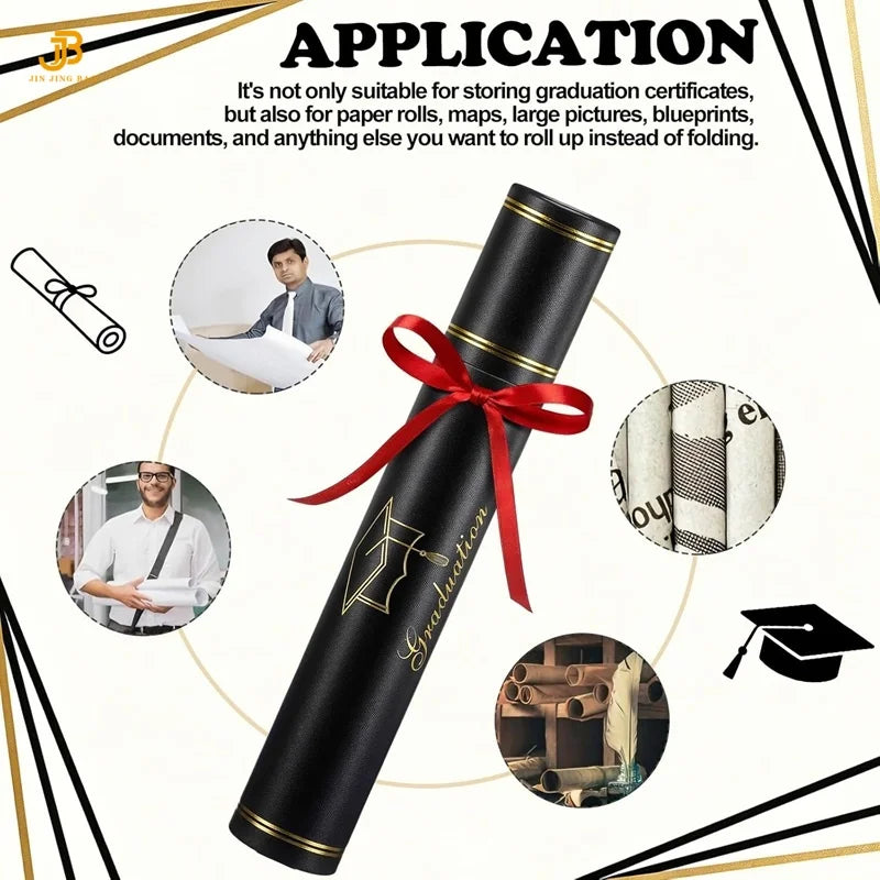 Wholesale Smooth Leatherette University Certificate Scroll Holder With Gold Stamping Logo