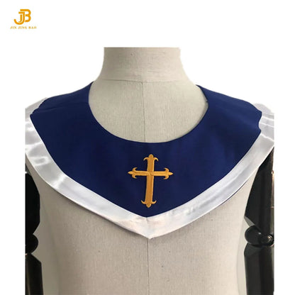 Wholesale Unisex Choir Robes Reversible V Shape Choir Stole With Border and Cross