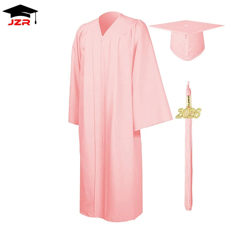 2026 Factory Wholesale American University Black Graduation Gowns Hat Graduation Gown and Cap & Graduation Toga Set in Stock