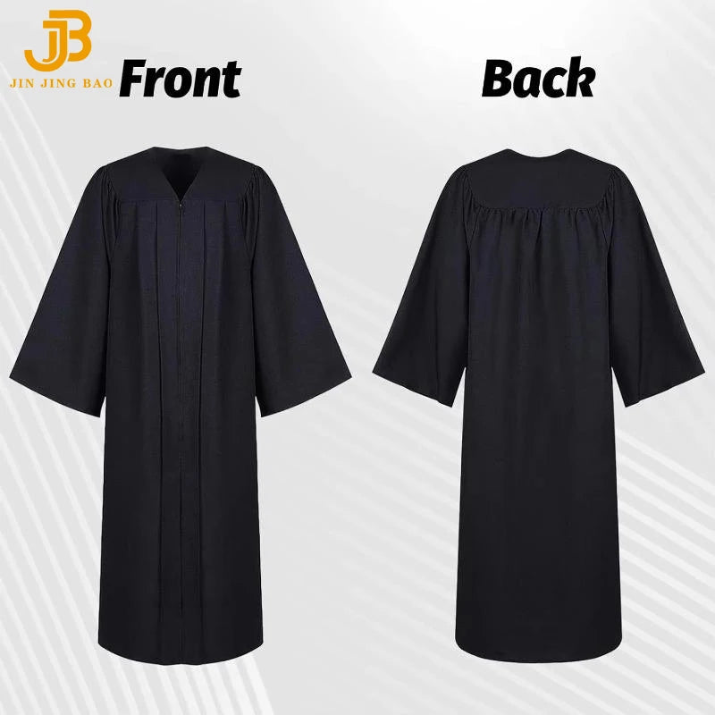 Wholesale Matte Black Graduation Robe 2026 Tassel Stole Honor Cord High School Bachelor Black Gown University Dress