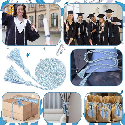 Cords Sky Blue&White Solid Color Graduation Honor Cords Graduation Cords
